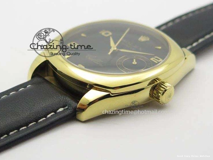 AAA Replica Watches YG On 3879 Numeral Black Leather Cellini Dial A Date Strap Black NewStyle Markers 0101